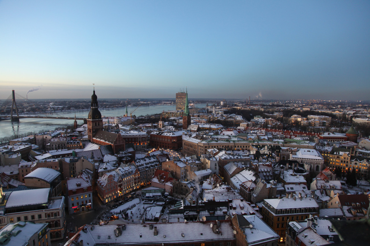 view of Riga from tower of Saint Peter Church